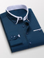 cheap Dress Shirts-Men&#039;s Shirt Dress Shirt Solid Colored Collar Button Down Collar White Pink Navy Blue Royal Blue Khaki non-printing Work Daily Long Sleeve Clothing Apparel Basic Business