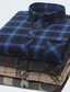 billiga Formella skjortor-Herr Flanellskjorta Skjorta Skotsk pläd Krage Nedvikt A B C D E Arbete Ledigt Långärmad Button-Down Kläder Bomull Affär Enkel