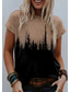 economico T-Shirt da donna-Per donna maglietta Originale Stampa 3D Pop art Paesaggi Design Manica corta Rotonda Giornaliero Stampa Abbigliamento Abbigliamento Originale Essenziale Blu Grigio Cachi