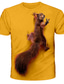 cheap Men&#039;s Graphic Tshirts-Men&#039;s T shirt Tee Tee Funny T Shirts Graphic Animal Squirrel Round Neck Sea Blue White Yellow Red Blue 3D Print Daily Holiday Short Sleeve Print Clothing Apparel Streetwear Exaggerated Designer Basic