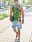 cheap Gym Tank Tops-Men&#039;s Vest Top Tank Top Casual Beach Summer Sleeveless Green Yellow Pineapple Print Crew Neck Daily Holiday 3D Print Clothing Clothes Casual Beach