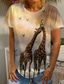 cheap Women&#039;s T-shirts-Women&#039;s T shirt Tee Designer 3D Print Graphic 3D Giraffe Design Short Sleeve Round Neck Daily Print Clothing Clothes Designer Basic Yellow