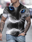 cheap Men&#039;s 3D T-shirts-Men&#039;s Shirt T shirt Tee Tee Party Designer Casual Summer Short Sleeve Gray Graphic Animal Cat Print Plus Size Round Neck Street Casual Daily Print Clothing Clothes Party Designer Casual