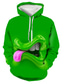 billige Basishættetrøjer og sweatshirts-Herre Hættetrøje Designer Langærmet 3D Dyr 3D-udskrivning Hætte Tøj Tøj Designer Basale Grøn Blå Lilla