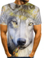 voordelige Casual T-shirts voor heren-Voor heren Uniseks T-shirt Overhemd 3D-afdrukken Grafisch Wolf dier Grote maten Ronde hals Dagelijks Afdrukken Korte mouw Tops Ontwerper Basic Chique en modern overdreven Wit blauw Grijs
