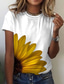 tanie T-shirty damskie-Damskie Podkoszulek Designerskie Druk 3D Kwiaty Graficzny Wzór Krótki rękaw Okrągły dekolt Codzienny Nadruk Odzież Odzież Designerskie Podstawowy Biały Czarny
