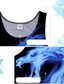 cheap Gym Tank Tops-Men&#039;s Vest Top Tank Top Vest Casual Beach Summer Sleeveless Blue Dragon Print Crew Neck Daily Holiday 3D Print Clothing Clothes Casual Beach