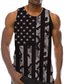 cheap Gym Tank Tops-Men&#039;s Vest Top Tank Top Casual Beach Summer Sleeveless Green Gray Striped Print Crew Neck Daily Holiday 3D Print Clothing Clothes Casual Beach
