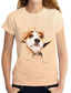 billiga T-shirt-Dam T-shirt Designer 3D-tryck Hund Grafisk 3D Design Kortärmad Rund hals Dagligen Mönster Kläder Kläder Designer Grundläggande Vit Gul Orange