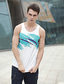 cheap Gym Tank Tops-Men&#039;s Vest Top Tank Top Shirt Vest Casual Beach Summer Sleeveless White Yellow Rose Red Curve Print Crew Neck Daily Holiday 3D Print Clothing Clothes Casual Beach