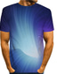 halpa Miesten 3D-T-paidat-Miesten T-paita Paita Kuvitettu 3D Print Pyöreä kaula-aukko Sininen Purppura Rubiini Musta 3D-tulostus Pluskoko Päivittäin Lyhythihainen Painettu Vaatetus Perus Liioiteltu