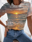 cheap Women&#039;s T-shirts-Women&#039;s T shirt Tee Designer 3D Print Floral Graphic Design Short Sleeve Round Neck Casual Print Clothing Clothes Designer Hawaiian Beach Blue Gray Orange