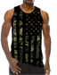 cheap Gym Tank Tops-Men&#039;s Vest Top Tank Top Casual Beach Summer Sleeveless Green Gray Striped Print Crew Neck Daily Holiday 3D Print Clothing Clothes Casual Beach