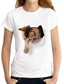 Χαμηλού Κόστους Γυναικεία T-Shirts-Γυναικεία Μπλουζάκι Υψηλής Ποιότητας Καυτή σφράγιση Γάτα Γραφική 3D Σχέδιο Κοντομάνικο Στρογγυλή Λαιμόκοψη Causal Καθημερινά Στάμπα Ρούχα Ρούχα Υψηλής Ποιότητας Βασικό Λευκό Μαύρο