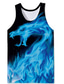 cheap Gym Tank Tops-Men&#039;s Vest Top Tank Top Vest Casual Beach Summer Sleeveless Blue Dragon Print Crew Neck Daily Holiday 3D Print Clothing Clothes Casual Beach
