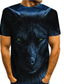 cheap Men&#039;s Casual T-shirts-Men&#039;s Unisex T shirt Tee Shirt 3D Print Graphic Patterned Wolf Animal Plus Size Round Neck Daily Print Short Sleeve Tops Designer Basic Chic &amp; Modern Exaggerated White Blue Gray