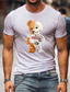 cheap Men&#039;s Casual T-shirts-Men&#039;s T shirt Tee Shirt Summer Short Sleeve Graphic Patterned Bear Animal Hot Stamping Plus Size Round Neck Daily Vacation Print Clothing Clothes Casual Fashion Vintage Sillver Gray Light Yellow