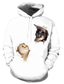 cheap Graphic Hoodies-Men&#039;s Hoodie Sweatshirt Front Pocket 3D Print Designer Graphic Cat 1# 2# 3# White Print Hooded Daily Long Sleeve Clothing Clothes Regular Fit