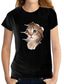 Χαμηλού Κόστους Γυναικεία T-Shirts-Γυναικεία Μπλουζάκι Υψηλής Ποιότητας Καυτή σφράγιση Γάτα Γραφική 3D Σχέδιο Κοντομάνικο Στρογγυλή Λαιμόκοψη Καθημερινά Στάμπα Ρούχα Ρούχα Υψηλής Ποιότητας Βασικό Λευκό Μαύρο
