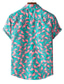 halpa Havaiji-paidat-Miesten Paita Havaiji paita Kuvitettu Flamingo Havaijilainen Aloha Design Klassinen kaulus Mustavalkoinen Rubiini Laivastosininen Sininen Tumman vihreä Painettu Kausaliteetti Pyhäpäivä Lyhythihainen