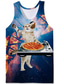 cheap Gym Tank Tops-Men&#039;s Vest Top Tank Top Shirt Vest Casual Beach Summer Sleeveless Rainbow Cat Print Crew Neck Daily Holiday 3D Print Clothing Clothes Casual Beach