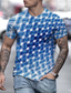 ieftine Tricouri 3D Bărbați-Bărbați Tricou Cămașă Tricouri Designer De Bază Comfortabil Vară Manșon scurt Albastru Lac Albastru Cobalt Albastru piscină Gri Mov Carou Grafic #D Imprimeu Rotund Petrecere Zilnic Îmbrăcăminte