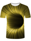 tanie Męskie koszulki casual-Męskie Dla obu płci Podkoszulek Koszula Koszulki Graficzny Wzór 3D Okrągły dekolt czarny / biały Zielony Niebieski Żółty Druk 3D Puszysta Codzienny Weekend Krótki rękaw Druk 3D Nadruk Odzież