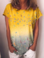 olcso Női pólók-Női Póló Dizájn 3D nyomtatás Színátmenet Grafika Pillangó Rövid ujjú Kerek Napi Hétvége Nyomtatott Ruházat Ruhák Dizájn Alap Lóhere Medence Sárga