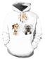 billiga grafiska hoodies-Herr Hoodie-tröja Framficka 3D-tryck Designer Grafisk Katt 1# 2# 3# Vit Tryck Huva Dagligen Långärmad Kläder Kläder Normal