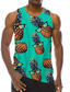ieftine Tricouri de Sală-Bărbați Vest Top Bluză Casual Stiluri de Plajă Vară Fără manșon Trifoi Galben Ananas Imprimeu Stil Nautic Zilnic Concediu Imprimare 3D Îmbrăcăminte Îmbrăcăminte Casual Stiluri de Plajă