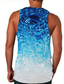 cheap Gym Tank Tops-Men&#039;s Vest Top Tank Top Shirt Vest Casual Beach Summer Sleeveless Blue Crystal Print Crew Neck Daily Holiday 3D Print Clothing Clothes Casual Beach
