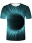 billige Casual T-shirts til mænd-Herre Unisex T-shirt Skjorte T-Shirts Grafisk 3D Print Rund hals Sort / Hvid Grøn Blå Gul 3D-udskrivning Plusstørrelser Afslappet Daglig Kortærmet 3D-udskrivning Trykt mønster Tøj Basale Mode Sej