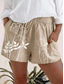 voordelige Shorts voor dames-Dames Korte broek broek Lapwerk Afdrukken Casual Chino Voor buiten Sport Bloemig Hoge taille Leger groen Grijs Beige S M L