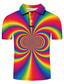 お買い得  3Dポロ-男性用 ポロシャツ ゴルフシャツ テニスシャツ Tシャツ 3Dプリント 虹色 3D印刷 カラー ストリート カジュアル ボタンダウン 半袖 トップの カジュアル ファッション クール レインボー