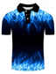 billiga Grafisk polo-Herr POLO Shirt Golftröja Tennisskjorta T-shirt 3D-tryck Grafiska tryck Låga Krage Gata Ledigt Button-Down Kortärmad Blast Ledigt Mode Häftig Blå
