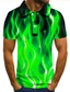 billiga 3d polo-Herr POLO Shirt Golftröja Tennisskjorta T-shirt 3D-tryck Grafiska tryck Låga Krage Gata Ledigt Button-Down Kortärmad Blast Ledigt Mode Häftig Grön