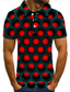ieftine Polo Grafic-Bărbați Tricou POLO Cămașă de golf Cămașă de tenis Tricou Tipărire 3D Cerc Geometric Guler Stradă Casual Buton în jos Manșon scurt Topuri Casual Modă Misto Roșu-aprins