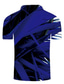 billiga 3d polo-Herr POLO Shirt Golftröja Tennisskjorta T-shirt 3D-tryck Geometrisk Grafiska tryck Krage Gata Ledigt Button-Down Kortärmad Blast Ledigt Mode Häftig Blå