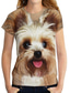 preiswerte T-Shirt-Damen T Shirt Design 3D-Druck Hund 3D Design Tier Kurzarm Rundhalsausschnitt Täglich Bedruckt Kleidung Design Basic Khaki