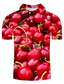 cheap Graphic Polo-Men&#039;s Collar Polo Shirt T shirt Tee Golf Shirt Tennis Shirt Fashion Cool Casual Short Sleeve Red Fruit Graphic Prints 3D Print Collar Street Casual Button-Down Clothing Clothes Fashion Cool Casual
