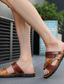 ieftine Sandale Bărbați-Bărbați Sandale Papuci Sandale Slingback Casual Stiluri de Plajă Zilnic Plimbare PU Respirabil Non-alunecare Rezistență la uzură Negru Maro Vară