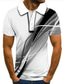 olcso 3D póló-Férfi POLO trikó Golfing Teniszing Póló 3D nyomtatás Grafikai nyomatok Vonalizzó Gallér Utca Hétköznapi Gomb lefelé Rövid ujjú Felsők Alkalmi Divat Menő Fehér Narancssárga