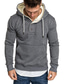 cheap Basic Hoodie Sweatshirts-Men&#039;s Hoodie Sweatshirt Patchwork Front Pocket Basic Thin fleece Solid Color Dark Gray Red Navy Blue Gray Black Hooded Daily Fitness Long Sleeve Clothing Clothes Regular Fit Cotton