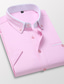 cheap Dress Shirts-Men&#039;s Dress Shirt Button Down Shirt Collared Shirt Non Iron Shirt Light Pink White Red Short Sleeve Plain Collar All Seasons Wedding Work Clothing Apparel