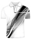 baratos Polo 3D-Homens Camiseta Polo Camisa de golfe Camisa de tênis Camiseta Impressão 3D Estampas Abstratas Linear Colarinho Rua Casual Botão para baixo Manga Curta Blusas Casual Moda Legal Branco Laranja