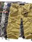 cheap Cargo Pants-Men&#039;s Cargo Shorts Capri shorts Capri Pants Zipper Multi Pocket Plain Calf-Length Casual Daily 100% Cotton Sports Streetwear Dark Khaki ArmyGreen Inelastic