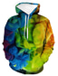 cheap Graphic Hoodies-Men&#039;s Hoodie Sweatshirt Designer Casual Graphic Rainbow Green Purple Yellow Rainbow Print Plus Size Hooded Outdoor Street Holiday Long Sleeve Clothing Clothes Regular Fit
