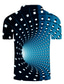 رخيصةأون 3D لعبة البولو-رجالي قميص بولو قميص الجولف قميص تنس تي شيرت طباعة ثلاثية الأبعاد 3D مطبوعات غرافيك قبة شارع فضفاض زر أسفل كم قصير قمم كاجوال موضة كوول أزرق