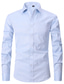 preiswerte Formelle Hemden-Herrenhemd einfarbig Turndown Street Casual Button-Down Langarm Oberteile Business Basic Formal Mode Blau Weiß Schwarz Hemden Arbeit