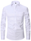 abordables Chemises Habillées-chemise pour hommes couleur unie turndown rue décontracté boutonné à manches longues hauts affaires basique formel mode bleu blanc noir chemises habillées travail